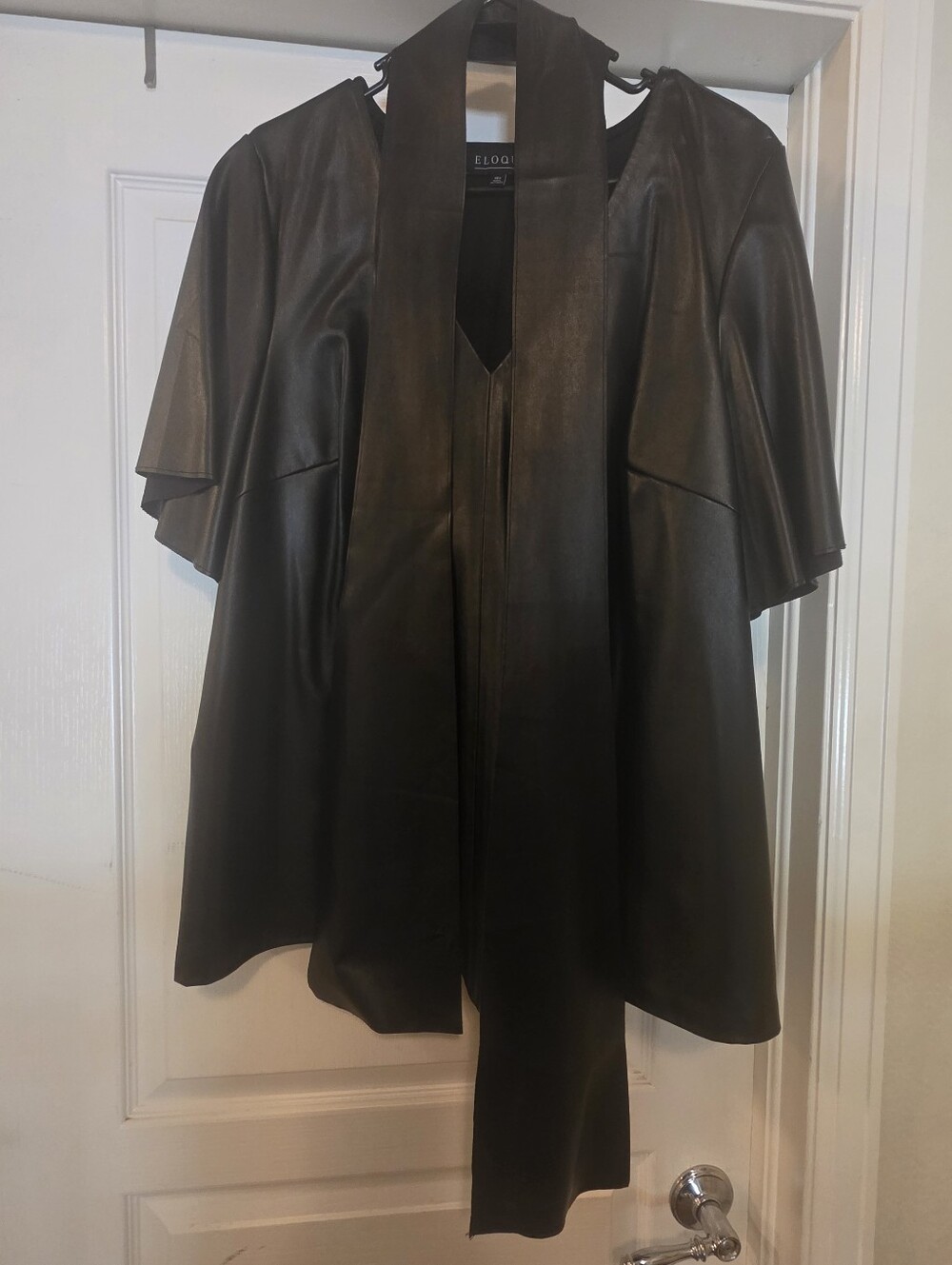 Faux Leather Top W/ Belt